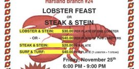 Chase the Ace, Lobster Feast or Steak ‘n’ Stein at Hartland Legion