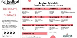 Fall Festival of New Plays – Event Schedule
